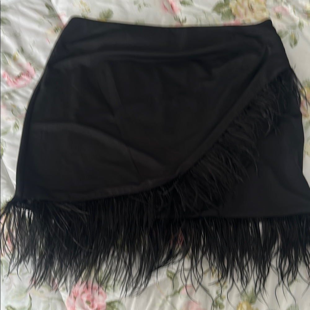 Elegant Black Fringe Skirt